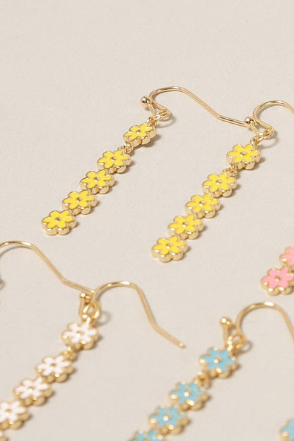 Daisy Flower Drop Earrings Global Village Kailua Boutique