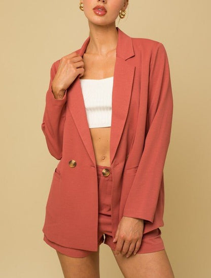 Double Breasted Blazer - Global Village Kailua Boutique