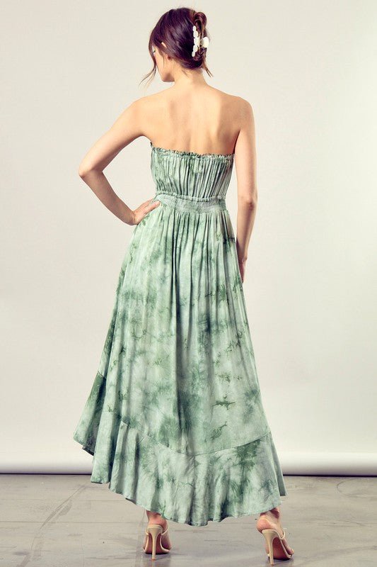 Green Tie Dye Tube Maxi Dress Global Village Kailua Boutique