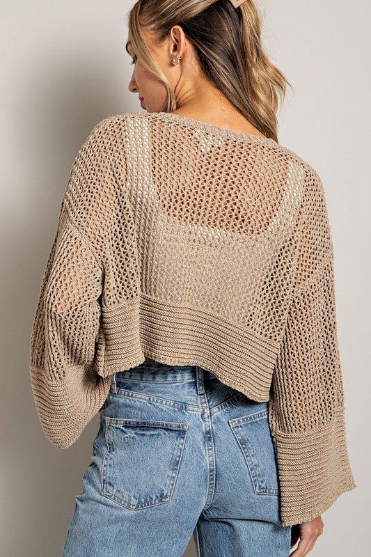 Eyelet Knit Cardigan - Global Village Kailua Boutique