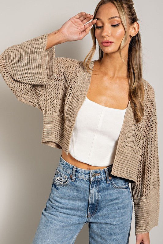 Eyelet Knit Cardigan - Global Village Kailua Boutique