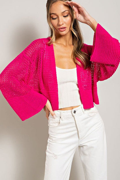 Eyelet Knit Cardigan - Global Village Kailua Boutique