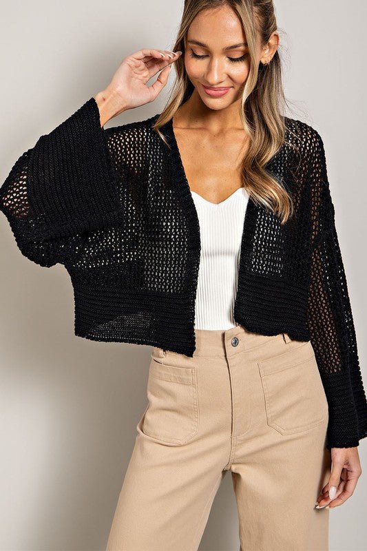 Eyelet Knit Cardigan - Global Village Kailua Boutique