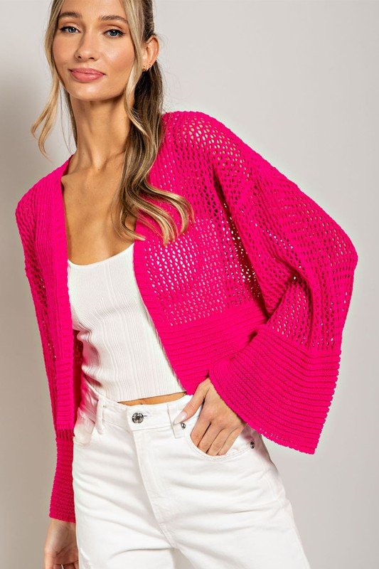 Eyelet Knit Cardigan - Global Village Kailua Boutique