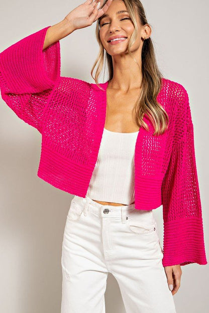 Eyelet Knit Cardigan - Global Village Kailua Boutique