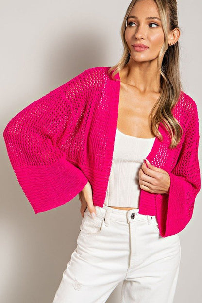 Eyelet Knit Cardigan - Global Village Kailua Boutique