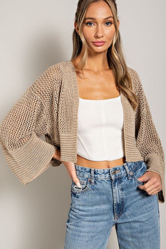 Eyelet Knit Cardigan - Global Village Kailua Boutique