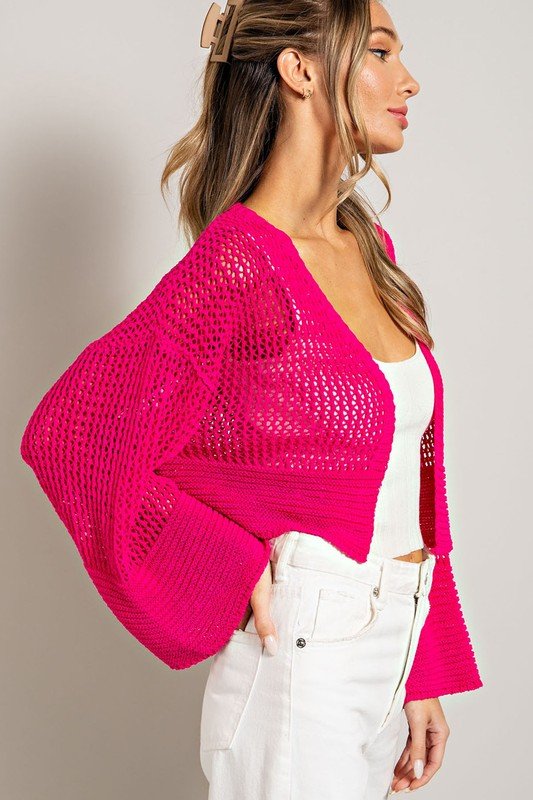 Eyelet Knit Cardigan - Global Village Kailua Boutique