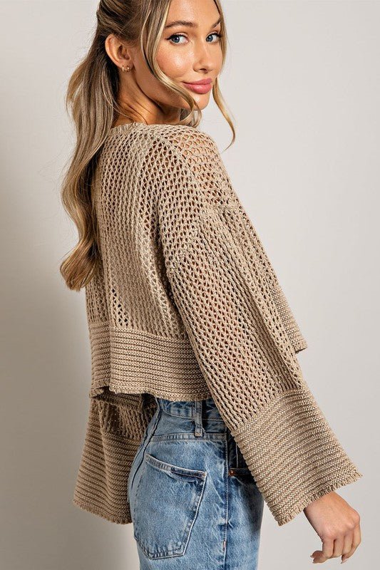 Eyelet Knit Cardigan - Global Village Kailua Boutique