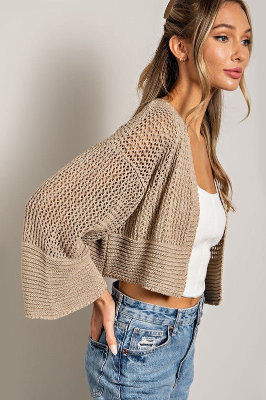 Eyelet Knit Cardigan - Global Village Kailua Boutique