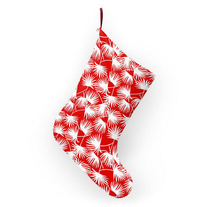 Fan Palm Red Christmas Stockings - Global Village Kailua Boutique