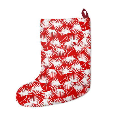 Fan Palm Red Christmas Stockings - Global Village Kailua Boutique