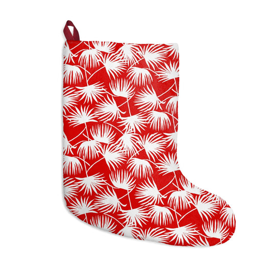 Fan Palm Red Christmas Stockings - Global Village Kailua Boutique