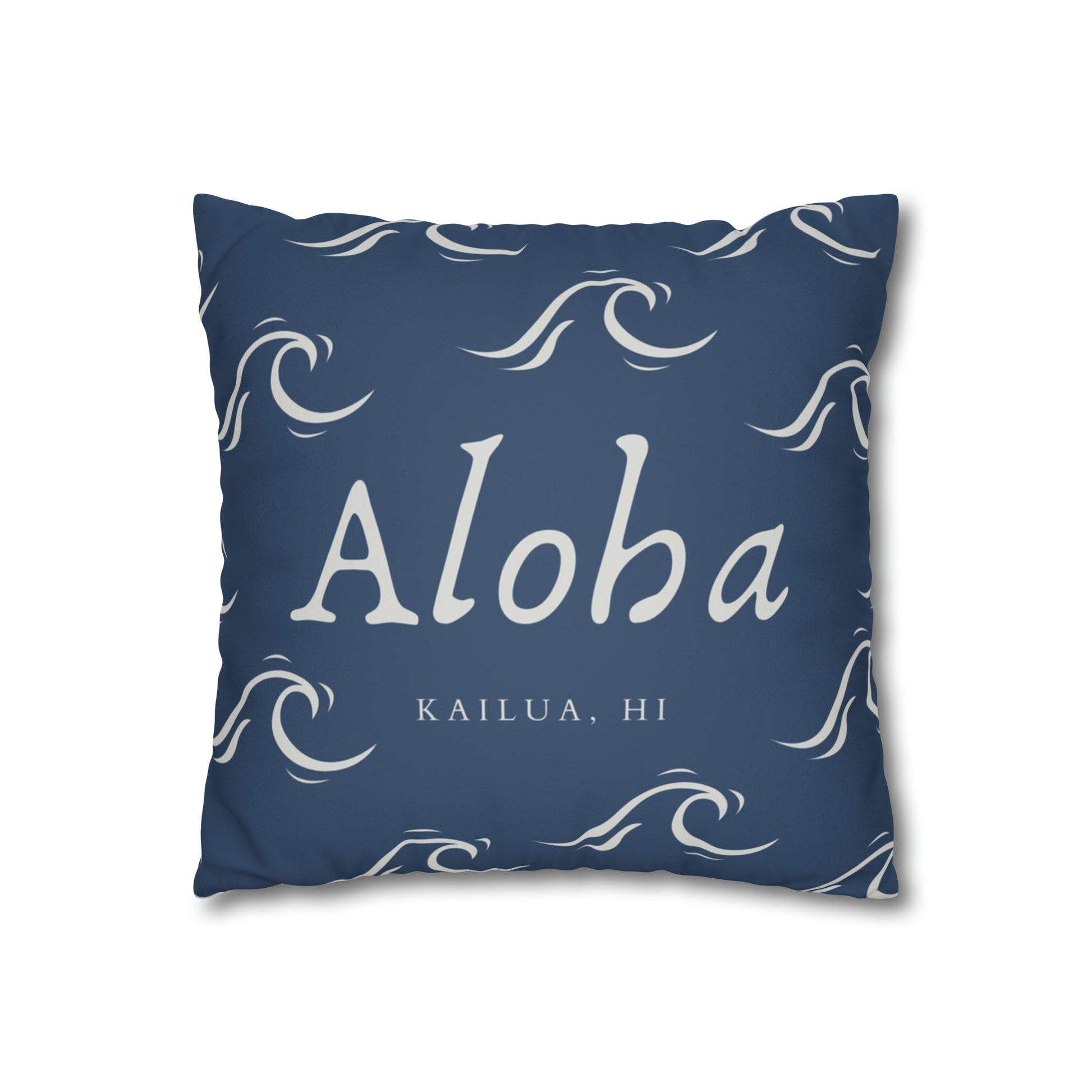 Faux Suede Square Pillow Case Aloha Wave (4 sizes) - Global Village Kailua Boutique