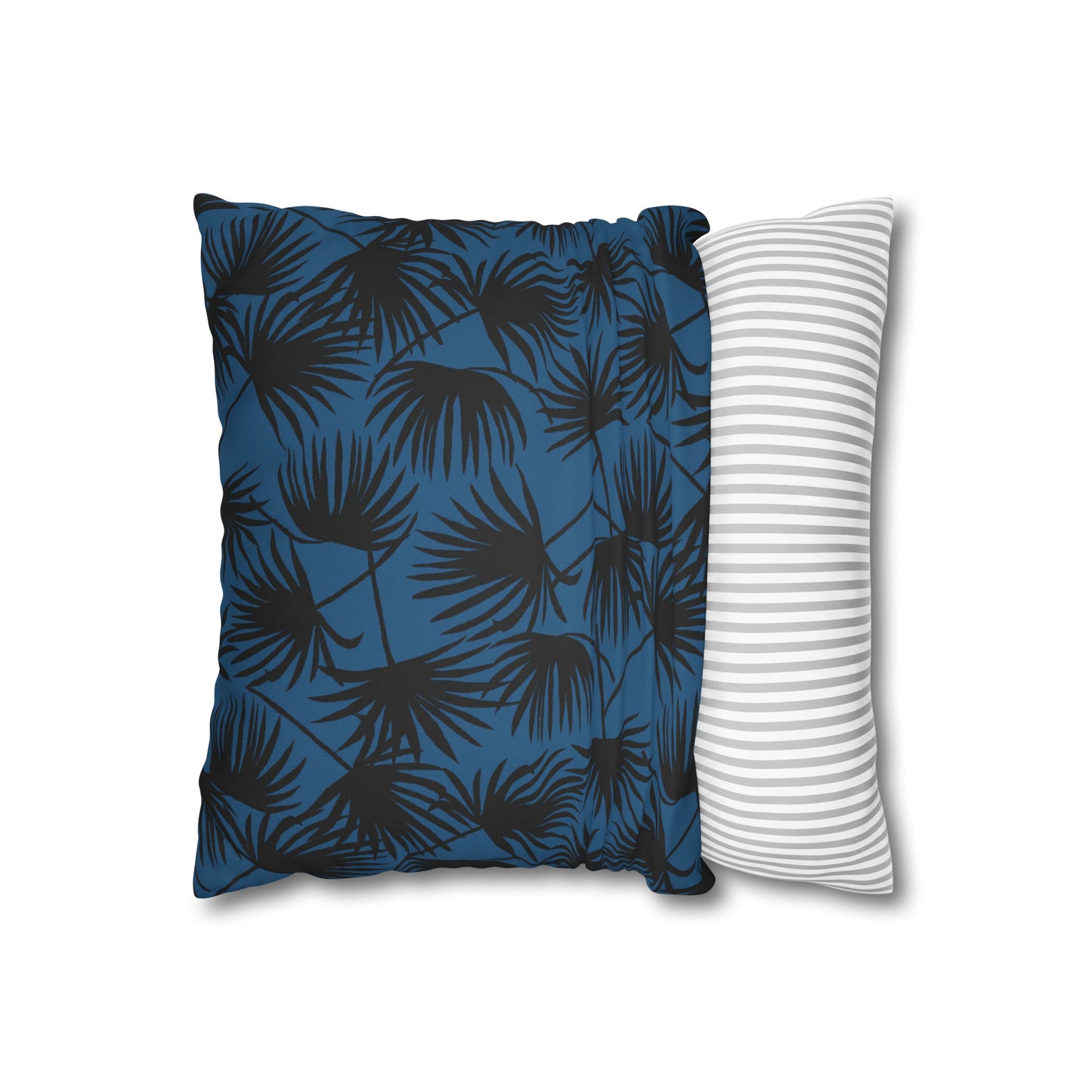 Faux Suede Square Pillow Case Fan Palm Indigo (4 sizes) - Global Village Kailua Boutique