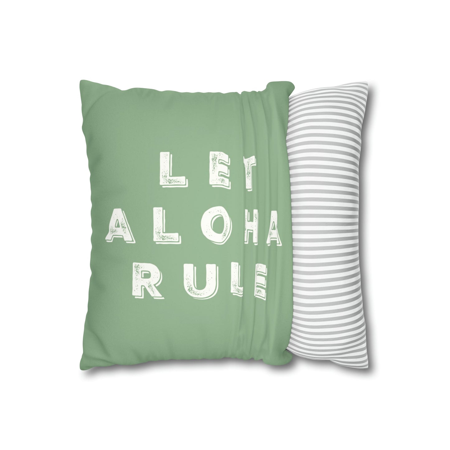 Faux Suede Square Pillow Case Let Aloha Rule (4 sizes) - Global Village Kailua Boutique