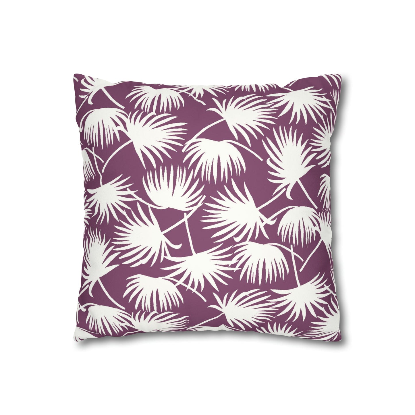 Faux Suede Square Pillow Fan Palm Mulberry (4 sizes) - Global Village Kailua Boutique