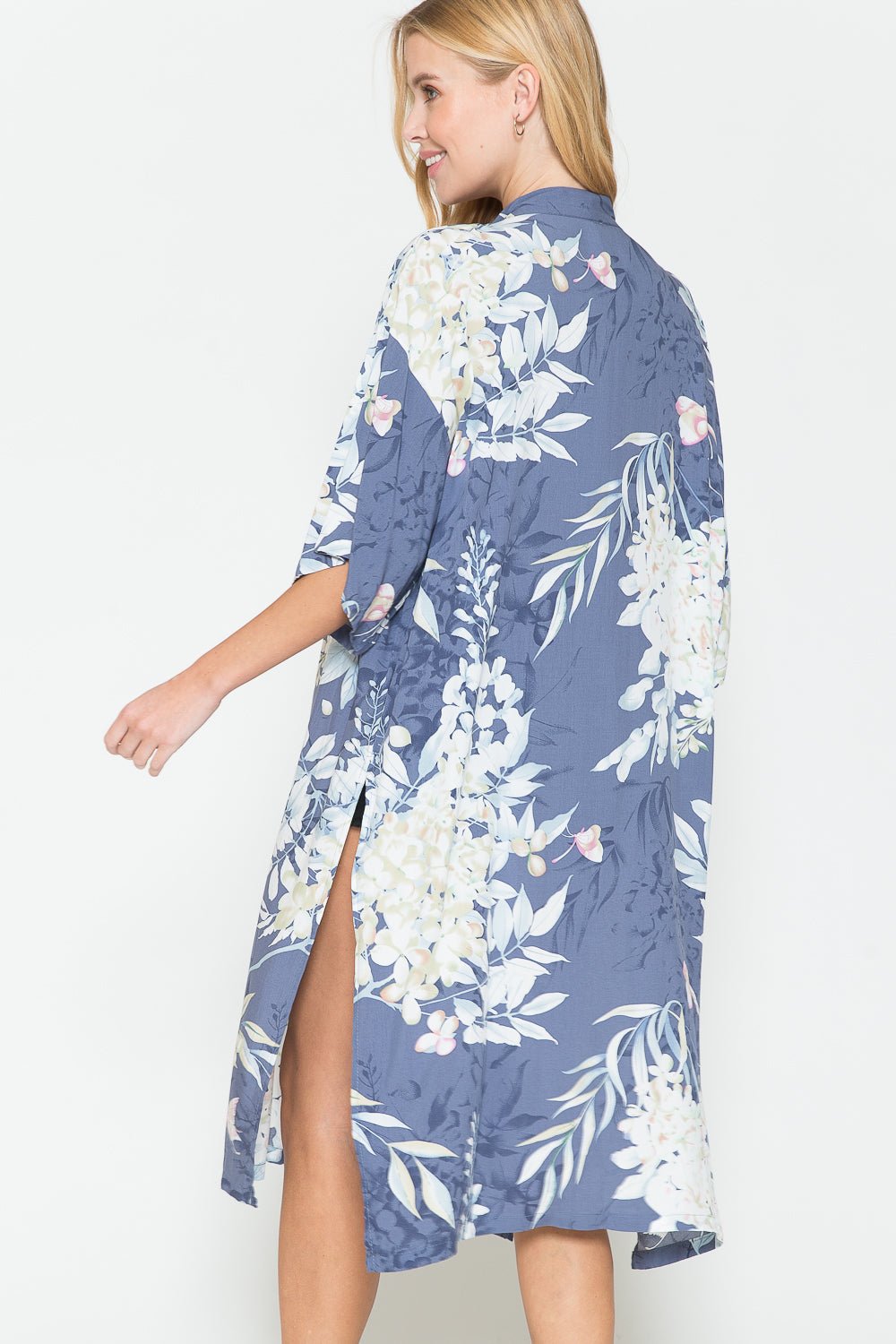 Floral Print Cardigan Global Village Kailua Boutique