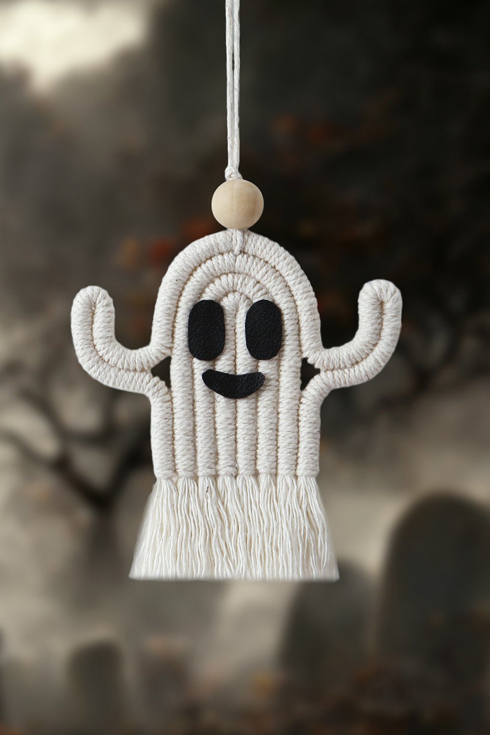 Fringe Ghost Macrame Ornament - Global Village Kailua Boutique