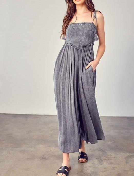 Front Chest Smocked Jumpsuit Global Village Kailua Boutique