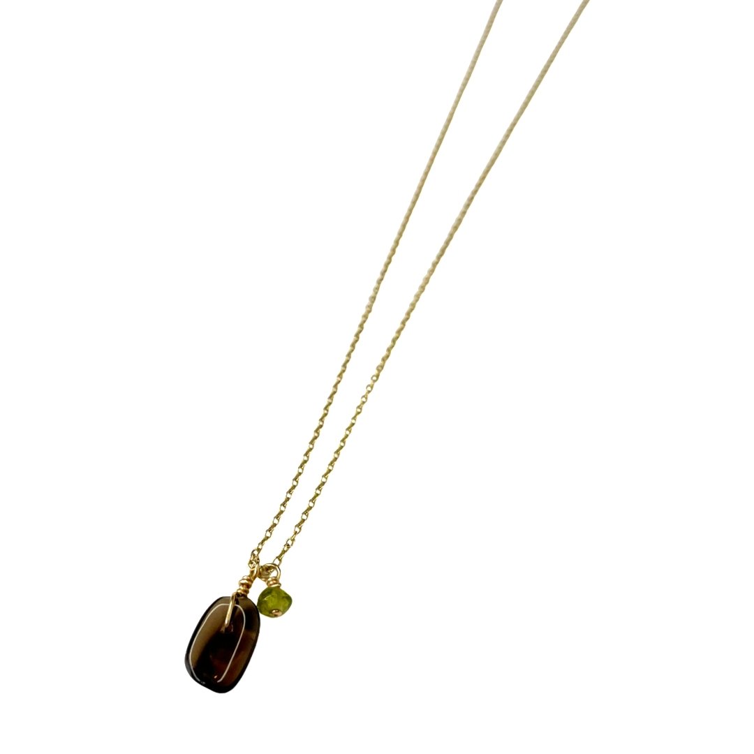 Gem Charm 14KT Gold Filled Necklace 18" - Global Village Kailua Boutique