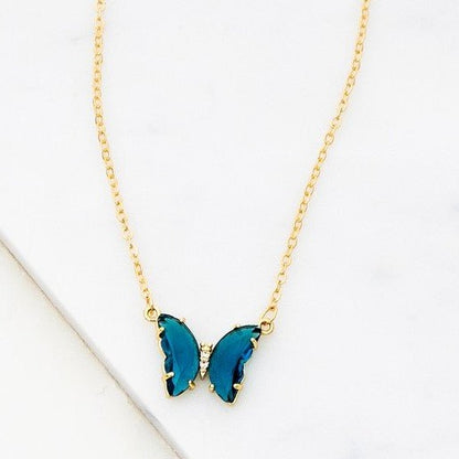 Acrylic Butterfly Necklace Global Village Kailua Boutique