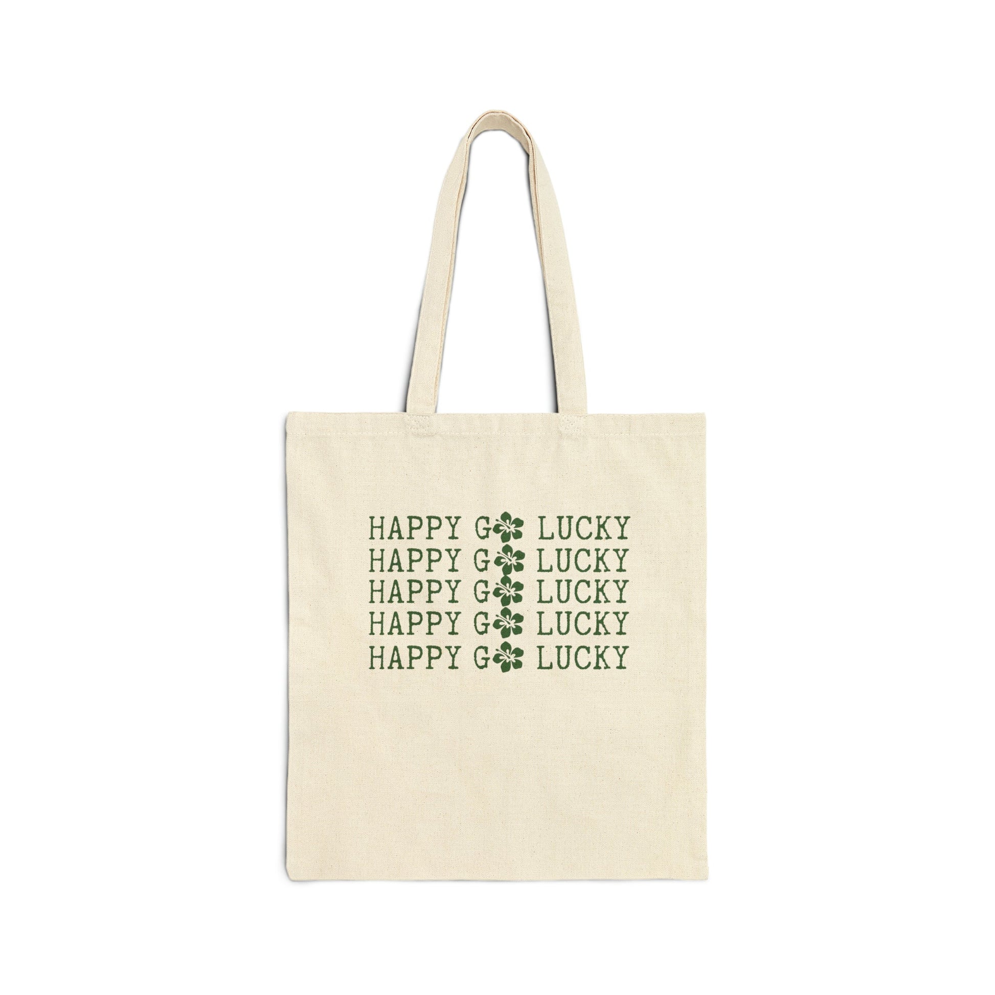 Happy Go Lucky Cotton Canvas Tote Bag - Global Village Kailua Boutique