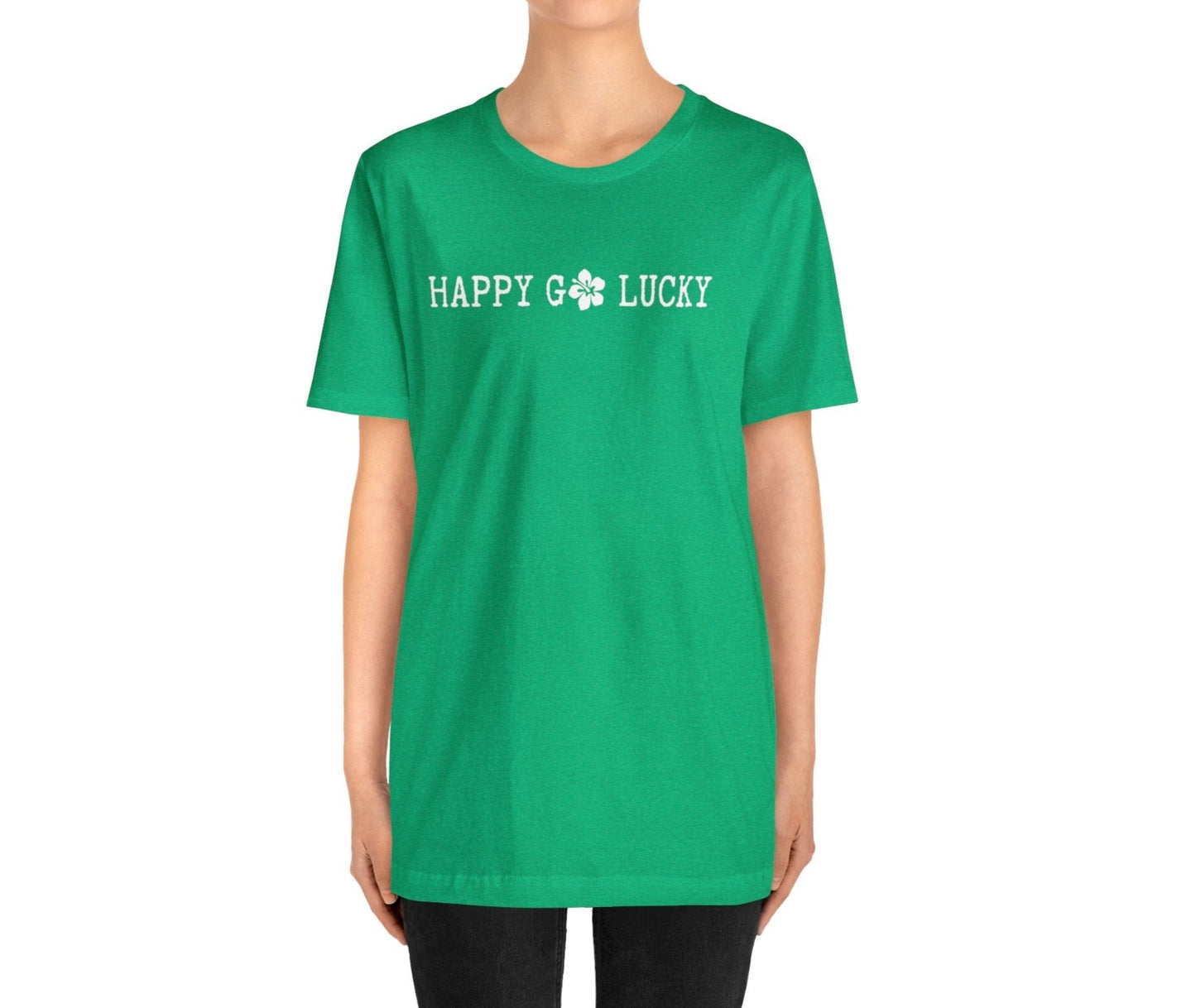 Happy Go Lucky Hibiscus Unisex Jersey Tee - Global Village Kailua Boutique