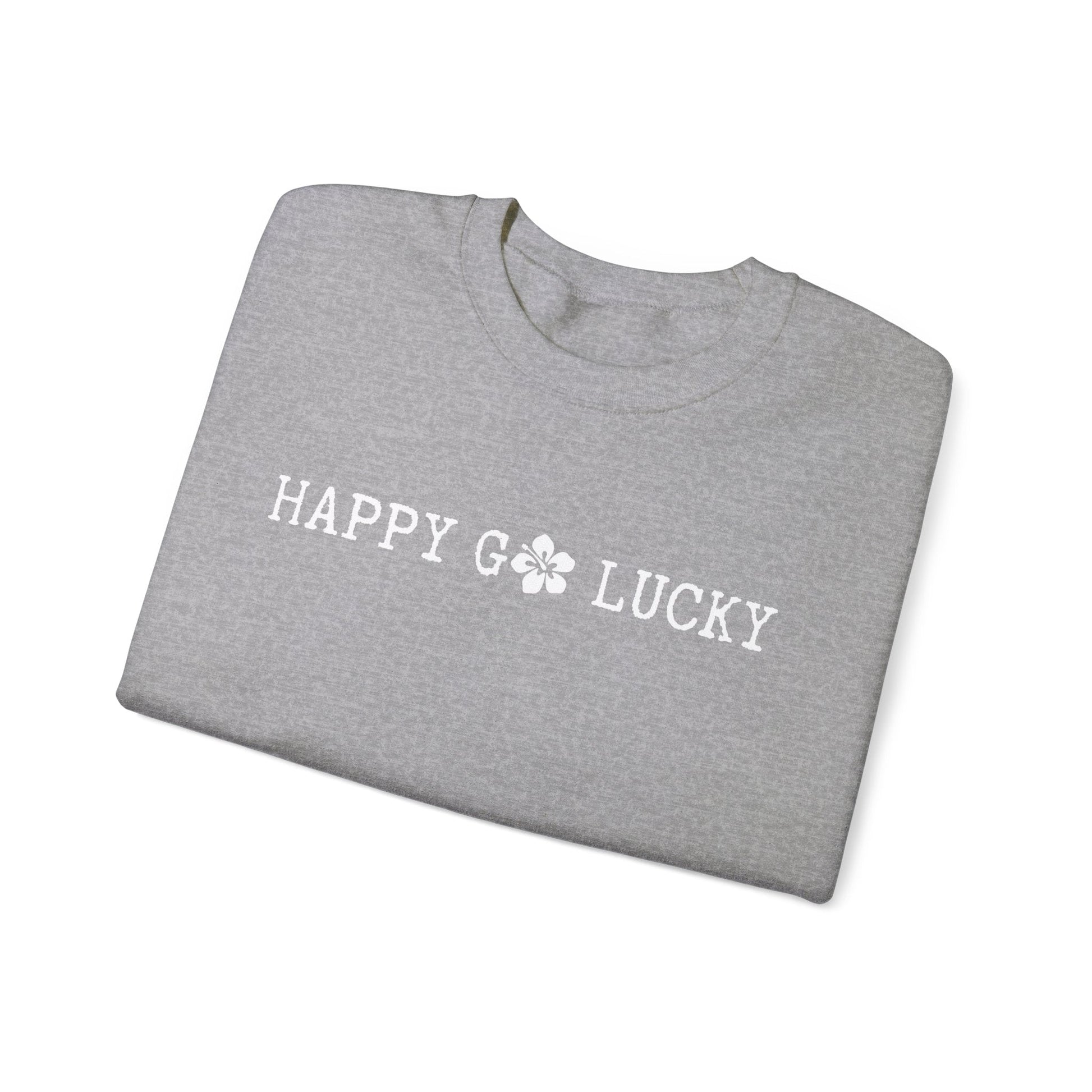 Happy Go Lucky Unisex Heavy Blend Crewneck Sweatshirt - Global Village Kailua Boutique