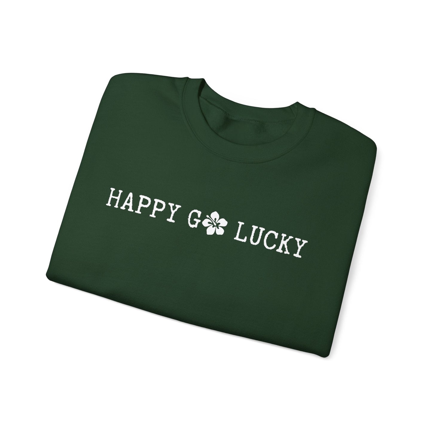 Happy Go Lucky Unisex Heavy Blend Crewneck Sweatshirt - Global Village Kailua Boutique