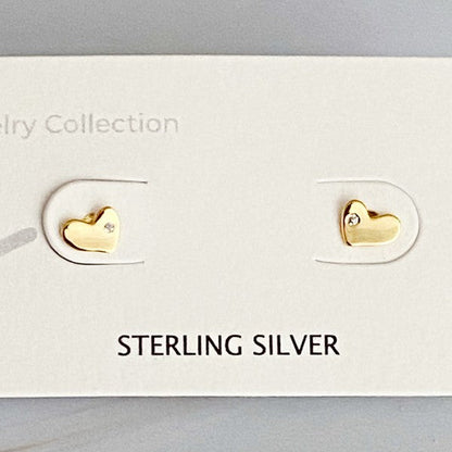 Heart Stud Sterling Silver Earrings - Global Village Kailua Boutique