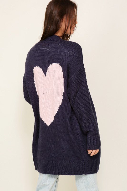 Heart Sweater Cardigan - Global Village Kailua Boutique