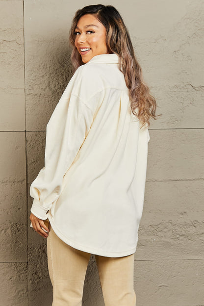 Heimish Cozy Girl Full Size Button Down Shacket - Global Village Kailua Boutique