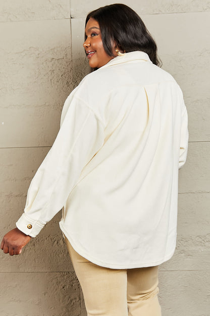 Heimish Cozy Girl Full Size Button Down Shacket - Global Village Kailua Boutique