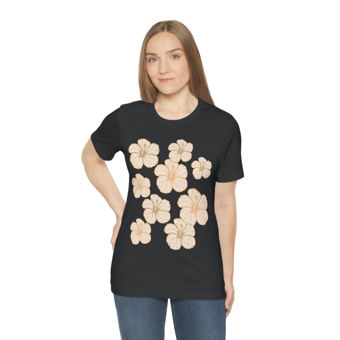 HIbiscus All Over Unisex Jersey Tee - Global Village Kailua Boutique
