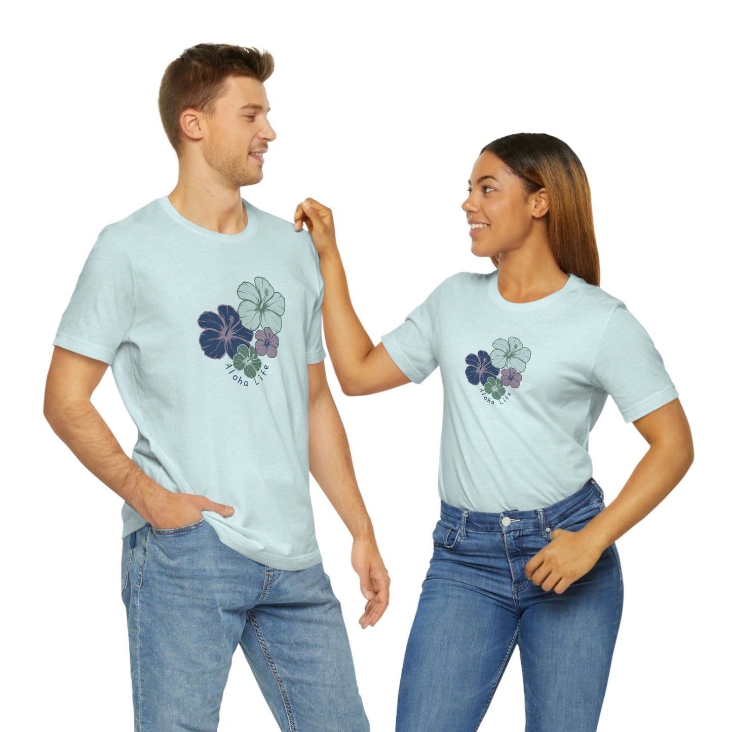 Hibiscus Cluster Unisex Jersey Tee - Global Village Kailua Boutique