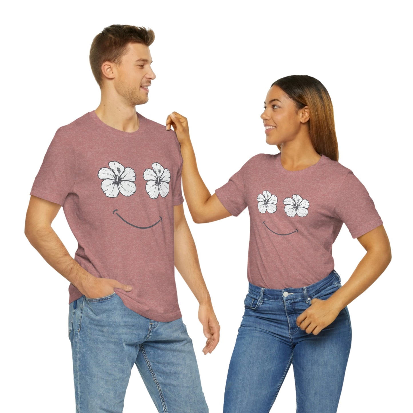 Hibiscus Happy Face Unisex Jersey Tee - Global Village Kailua Boutique