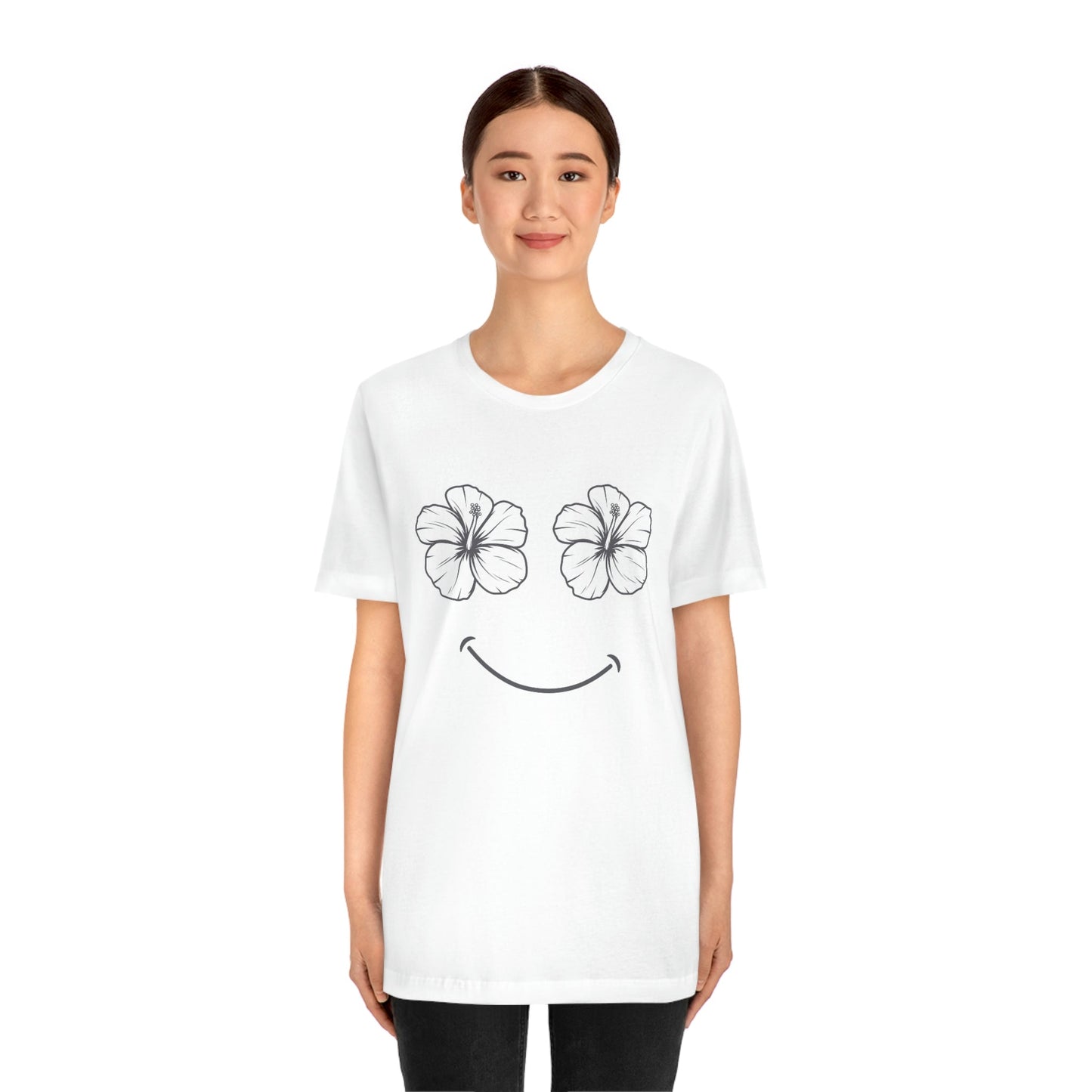 Hibiscus Happy Face Unisex Jersey Tee - Global Village Kailua Boutique