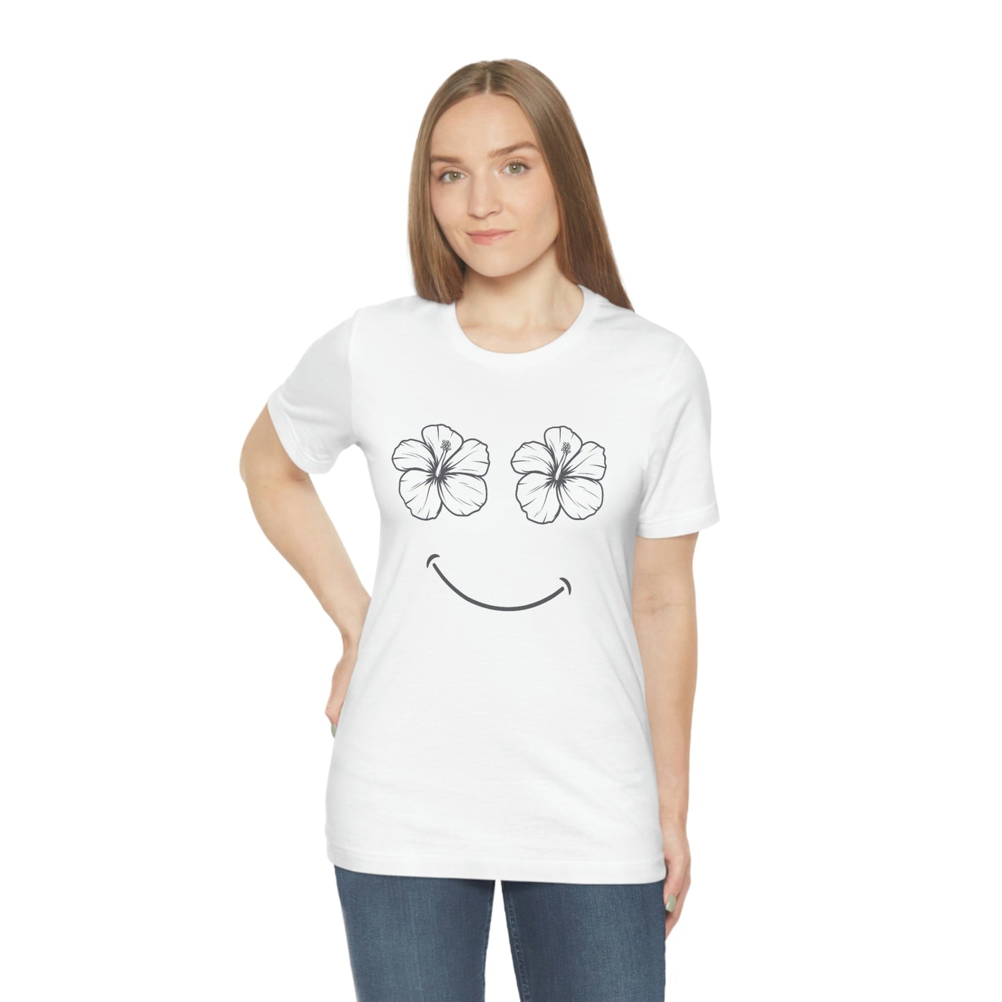 Hibiscus Happy Face Unisex Jersey Tee - Global Village Kailua Boutique