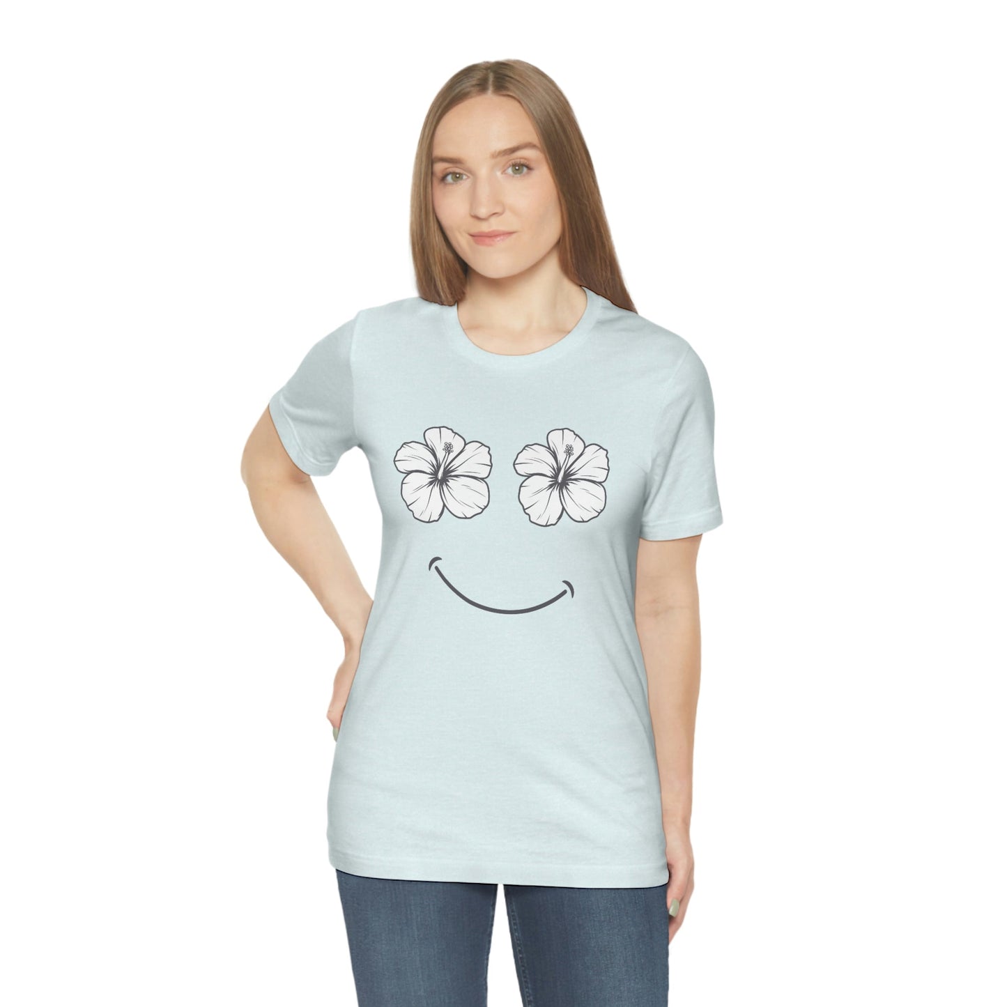 Hibiscus Happy Face Unisex Jersey Tee - Global Village Kailua Boutique