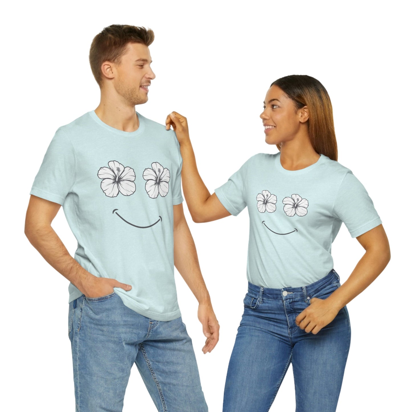 Hibiscus Happy Face Unisex Jersey Tee - Global Village Kailua Boutique