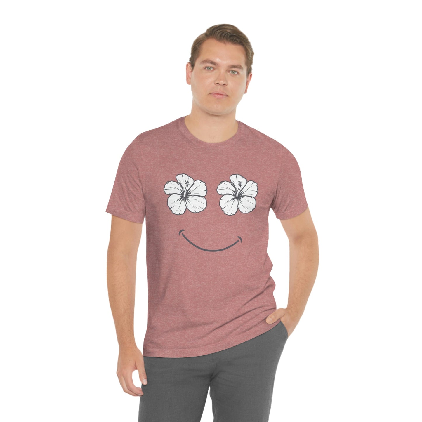 Hibiscus Happy Face Unisex Jersey Tee - Global Village Kailua Boutique