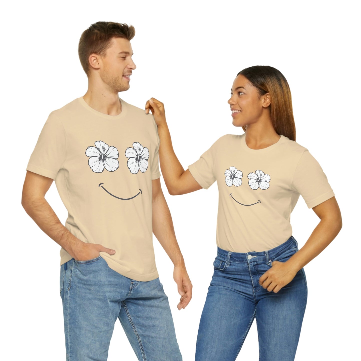 Hibiscus Happy Face Unisex Jersey Tee - Global Village Kailua Boutique