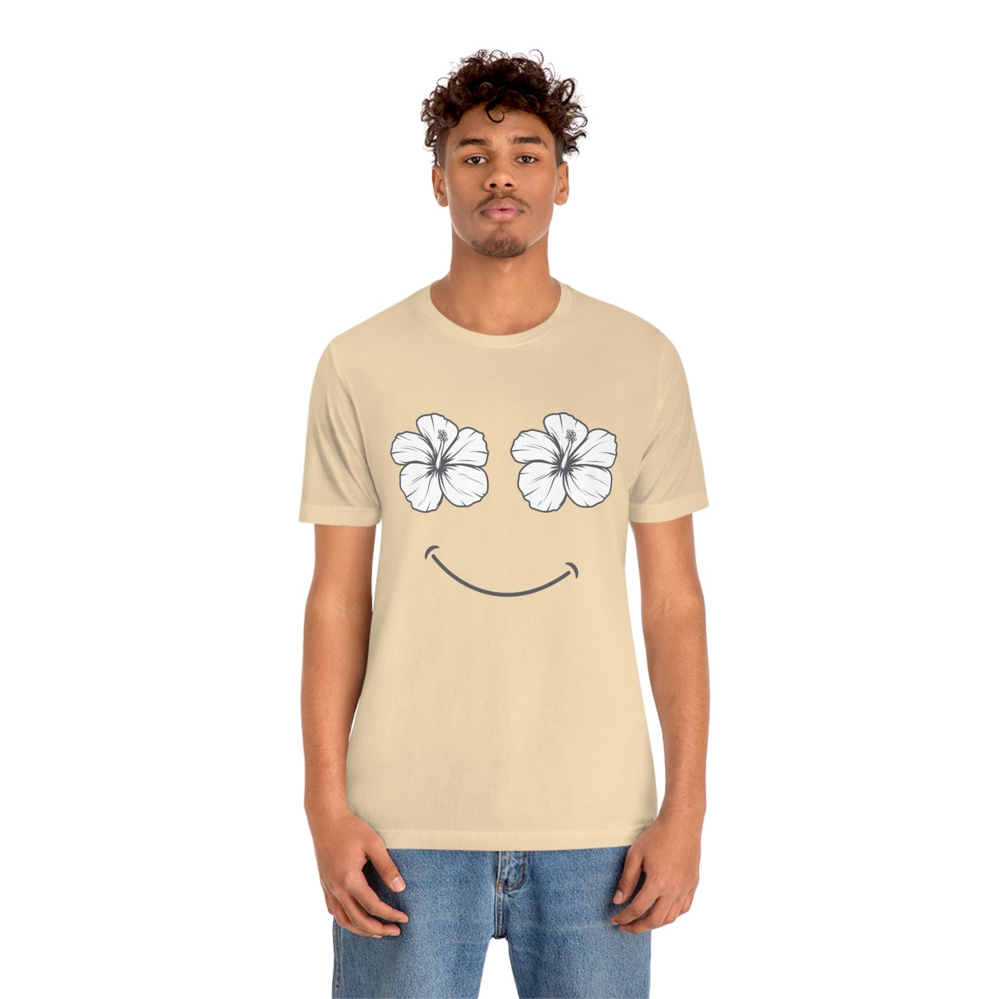 Hibiscus Happy Face Unisex Jersey Tee - Global Village Kailua Boutique