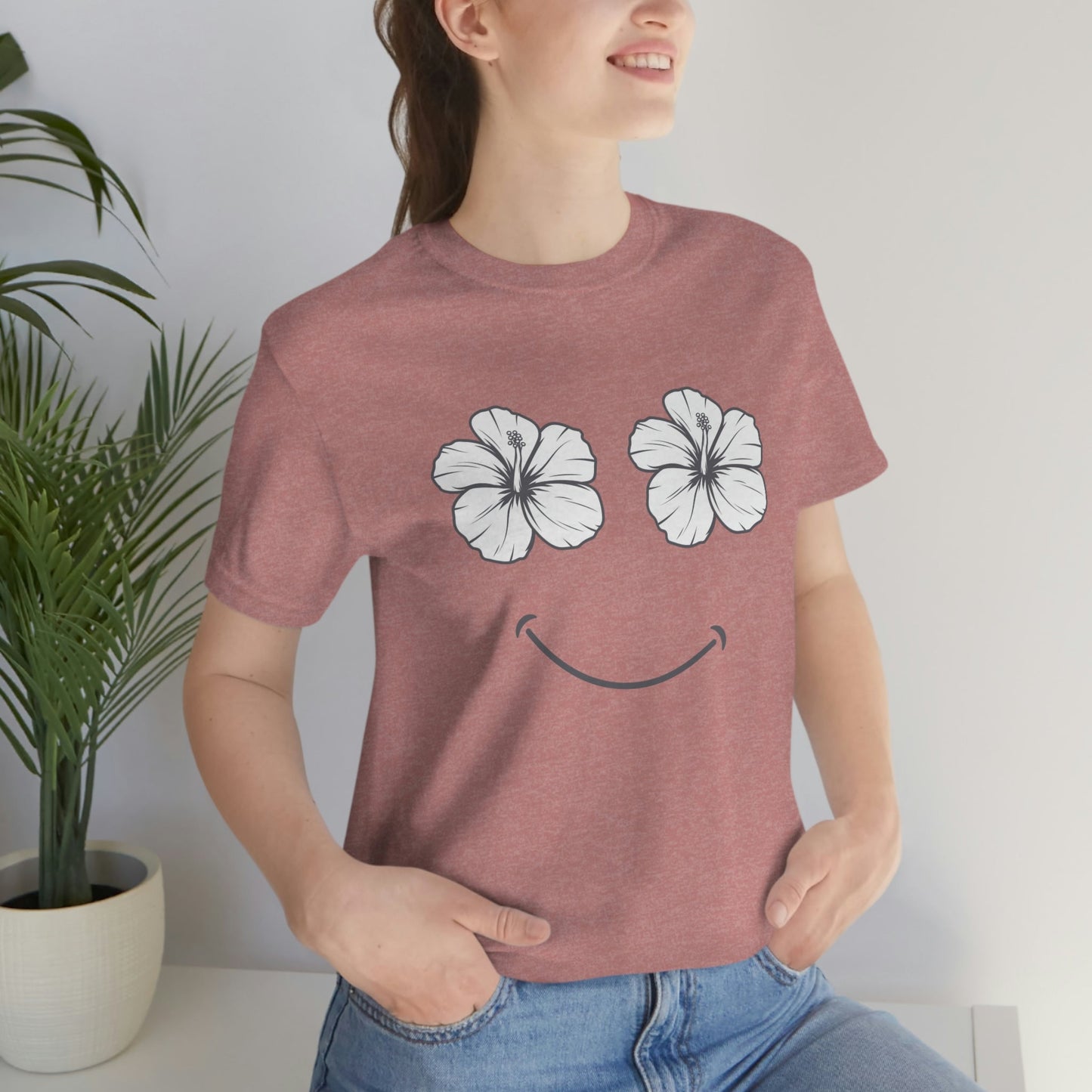 Hibiscus Happy Face Unisex Jersey Tee - Global Village Kailua Boutique