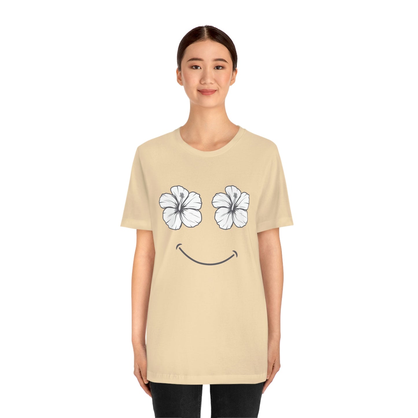 Hibiscus Happy Face Unisex Jersey Tee - Global Village Kailua Boutique