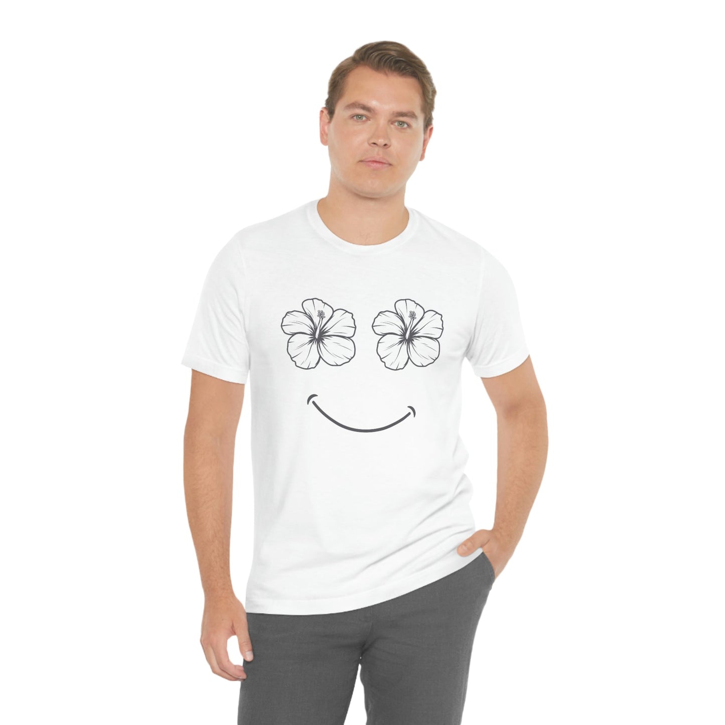 Hibiscus Happy Face Unisex Jersey Tee - Global Village Kailua Boutique