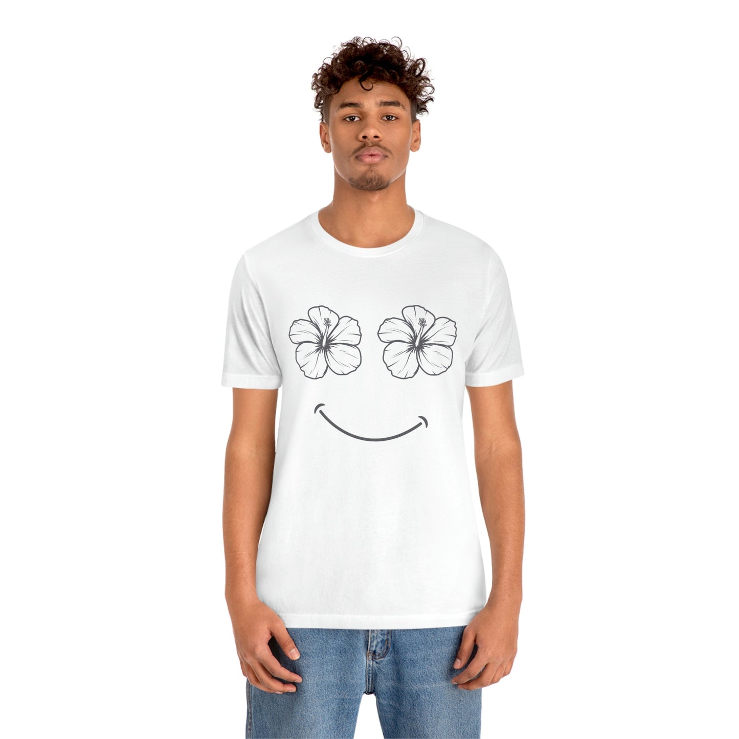 Hibiscus Happy Face Unisex Jersey Tee - Global Village Kailua Boutique