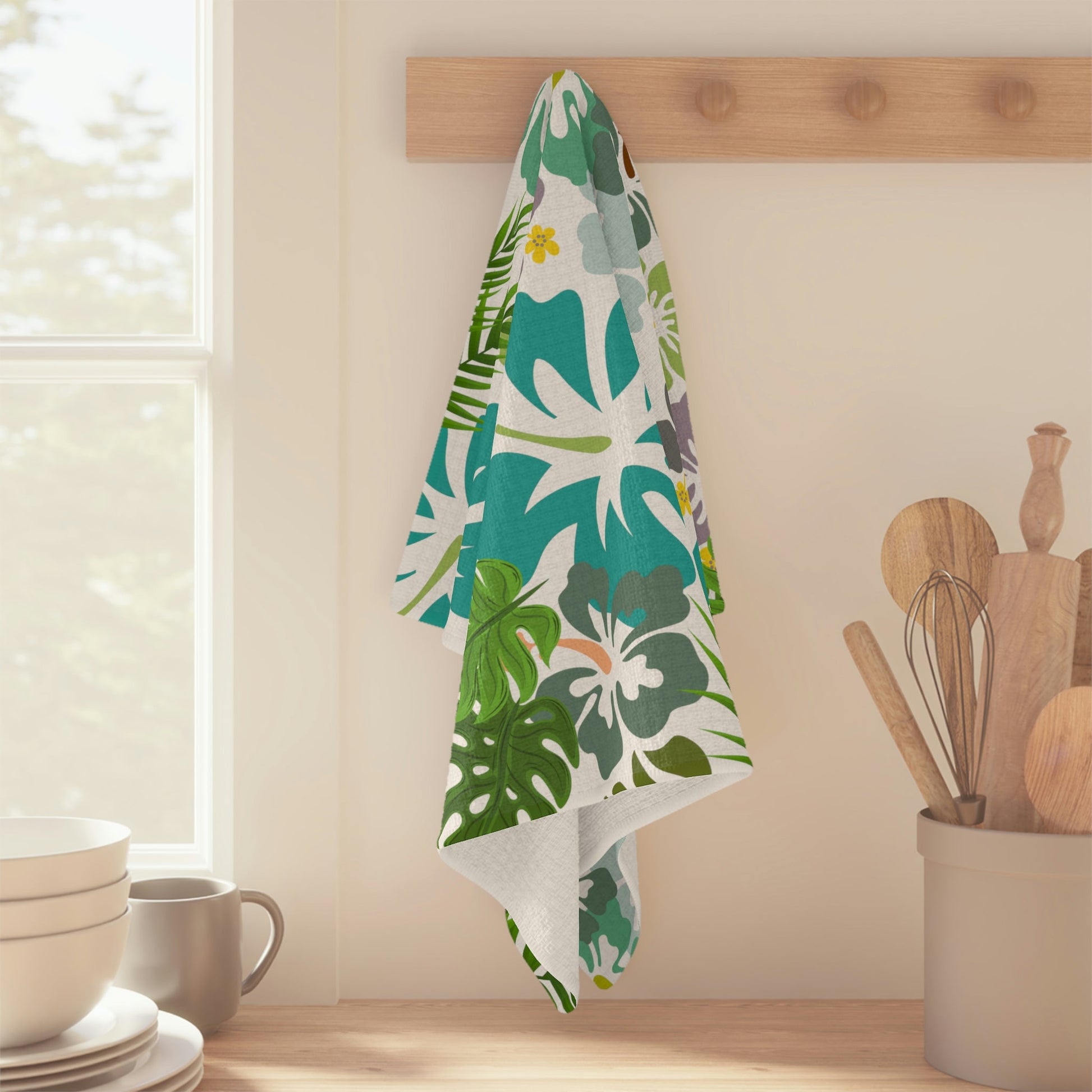 Hibiscus Spring Tea Towel - Global Village Kailua Boutique