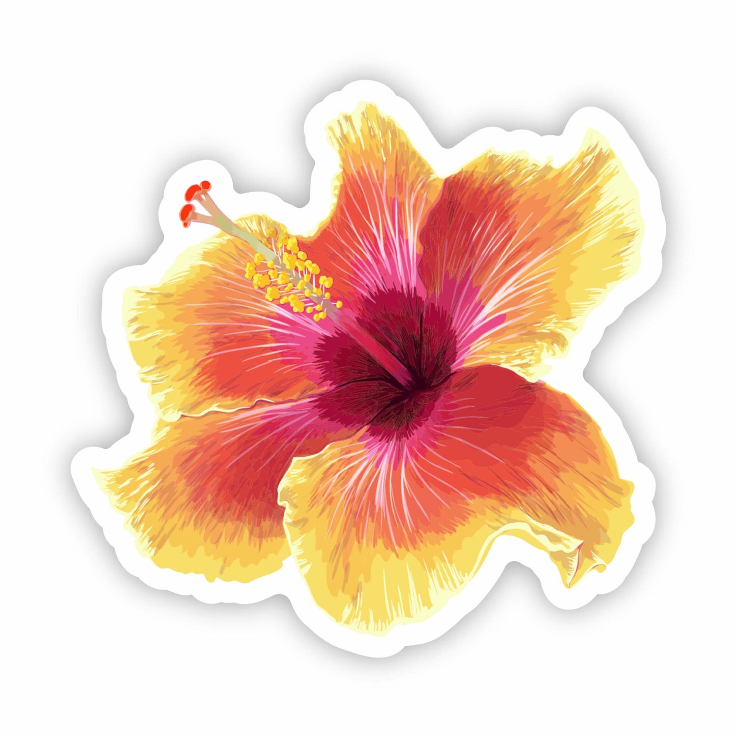 Hibiscus Sticker 3" Global Village Kailua Boutique